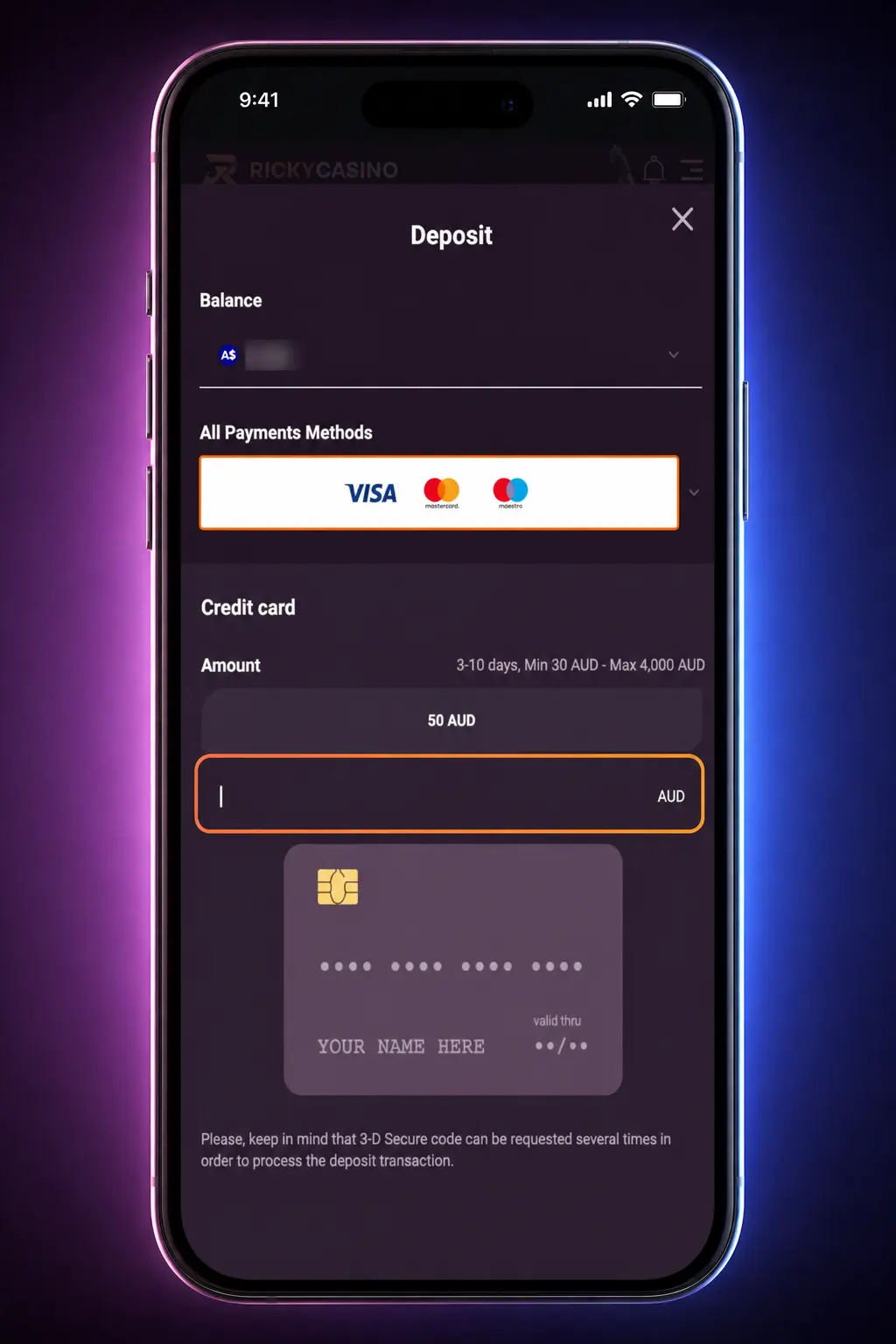 Deposit Instructions step 3