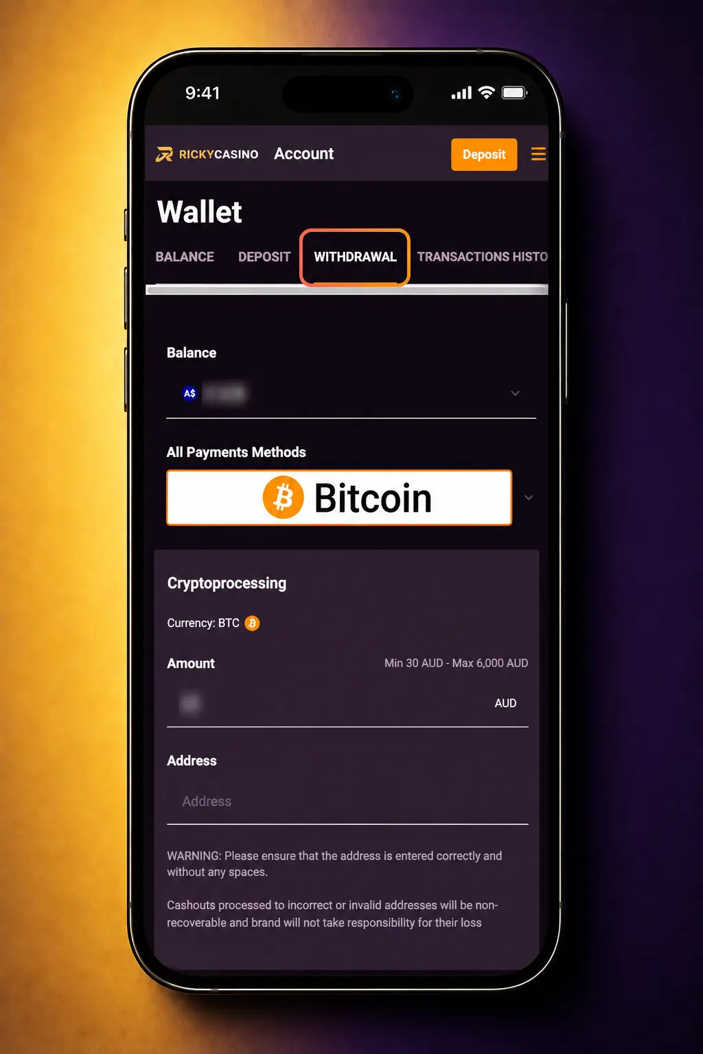 Withdraw Money step 2